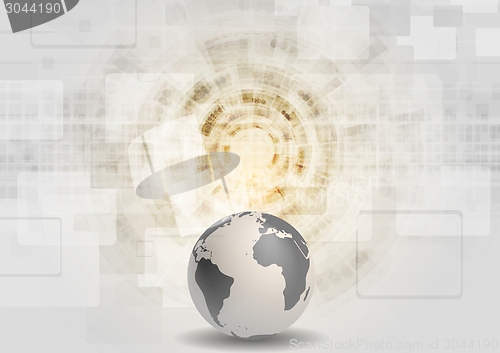 Image of Light grey grunge tech background