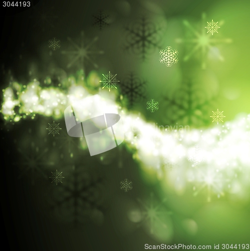 Image of Abstract green iridescent vector Xmas background