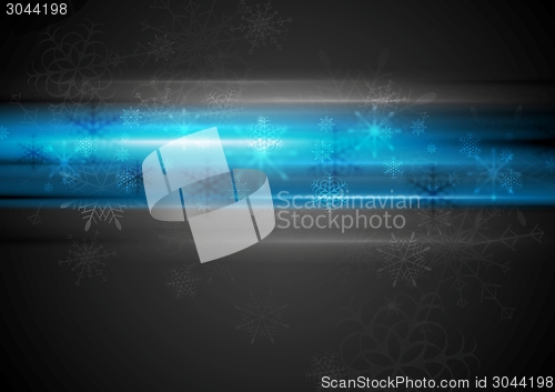 Image of Blue glowing light Christmas background