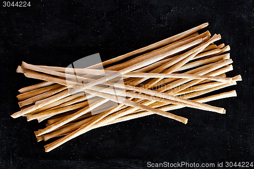 Image of top view of breadsticks grissini torinesi 