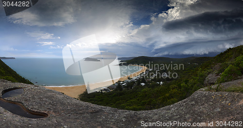 Image of Summer supercell thunderstorm approaching - Weather climate pano
