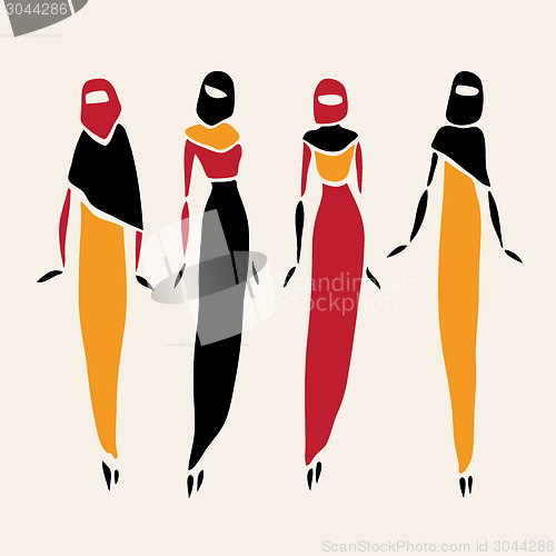 Image of East women in veiled.