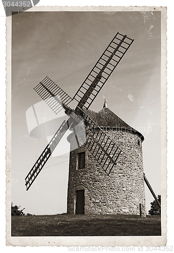 Image of Vintage photo Old windmill