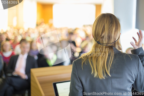 Image of Speaker at Business Conference and Presentation.