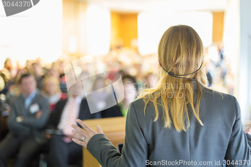 Image of Speaker at Business Conference and Presentation.