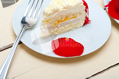 Image of whipped cream mango cake