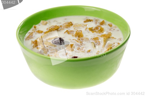 Image of Bowl of cereal with milk

