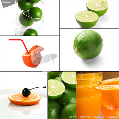 Image of citrus fruits collage