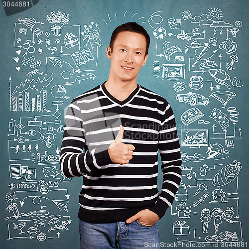 Image of Young man life concept