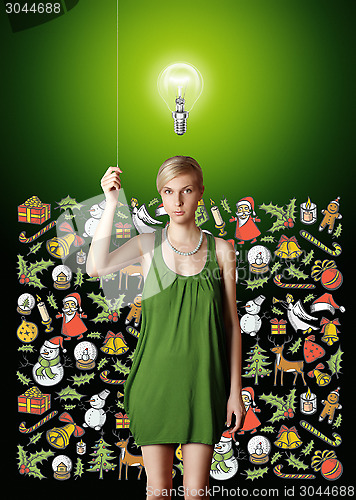 Image of Woman Looking For Christmas Gifts