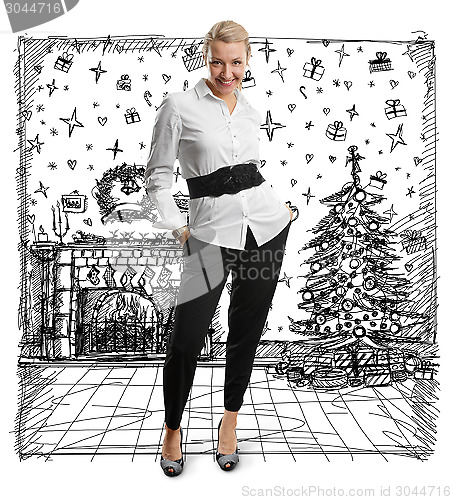 Image of Woman Looking For Christmas Gifts