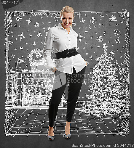Image of Woman Looking For Christmas Gifts