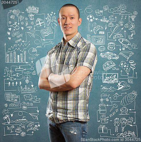 Image of Young man life concept