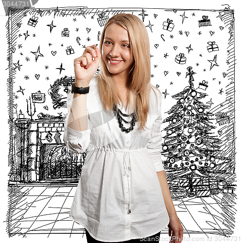 Image of Woman Looking For Christmas Gifts