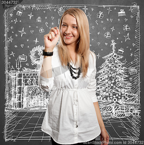 Image of Woman Looking For Christmas Gifts