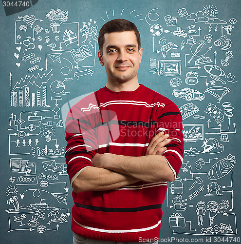 Image of Young man life concept