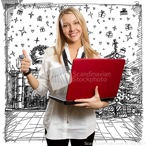 Image of Woman Looking For Christmas Gifts