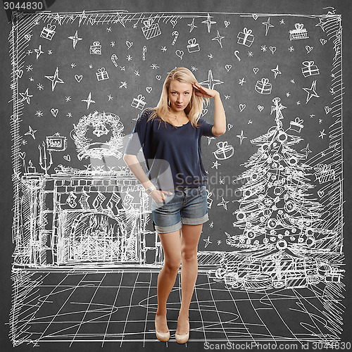 Image of Woman Looking For Christmas Gifts