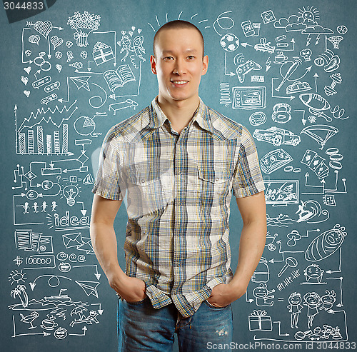 Image of Young man life concept