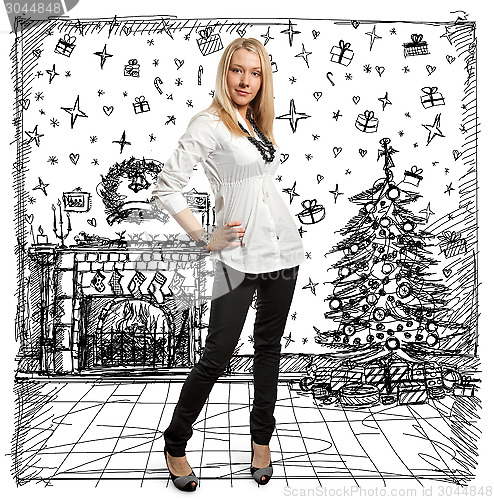 Image of Woman Looking For Christmas Gifts