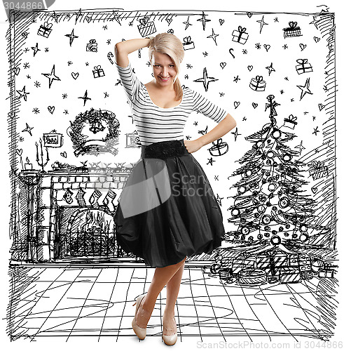 Image of Woman Looking For Christmas Gifts