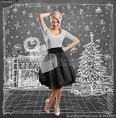 Image of Woman Looking For Christmas Gifts