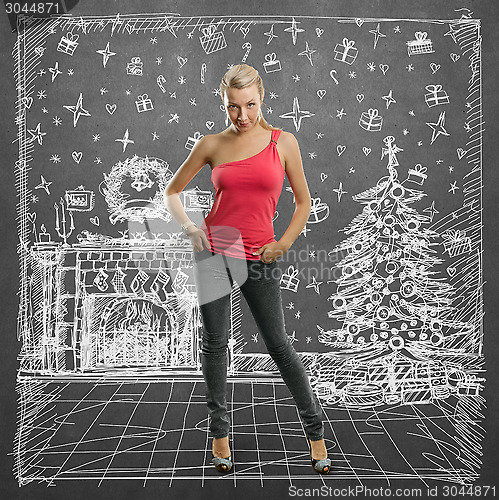 Image of Woman Looking For Christmas Gifts