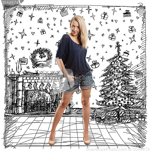 Image of Woman Looking For Christmas Gifts