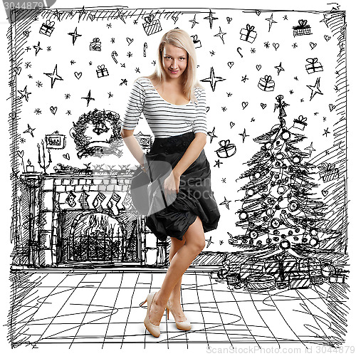 Image of Woman Looking For Christmas Gifts