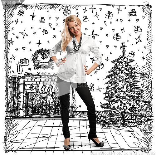 Image of Woman Looking For Christmas Gifts