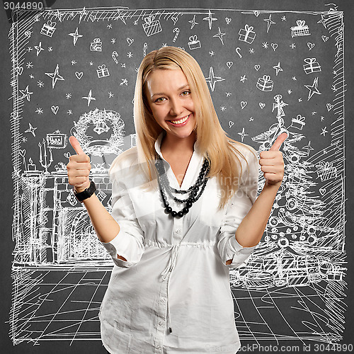 Image of Woman Looking For Christmas Gifts