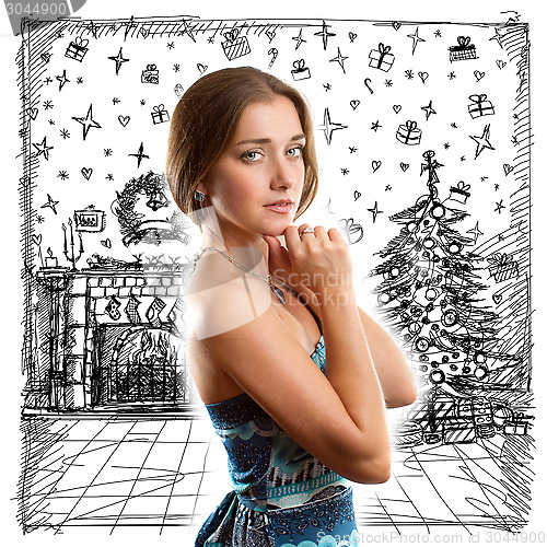Image of Woman Looking For Christmas Gifts