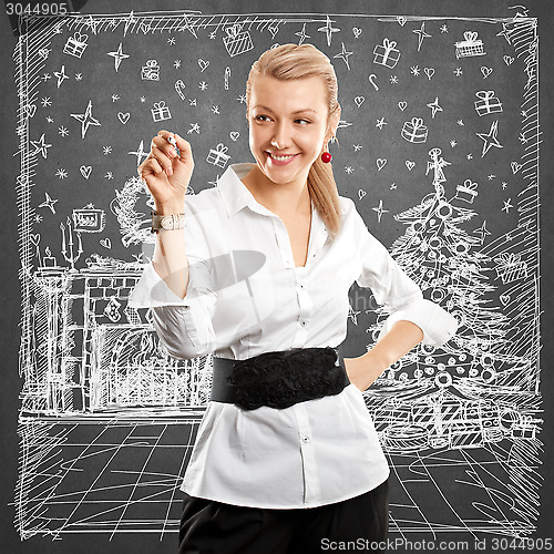 Image of Woman Looking For Christmas Gifts