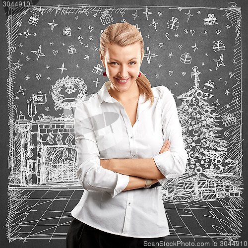 Image of Woman Looking For Christmas Gifts