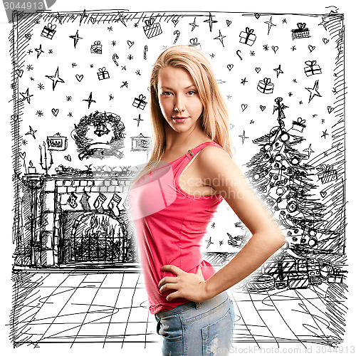 Image of Woman Looking For Christmas Gifts