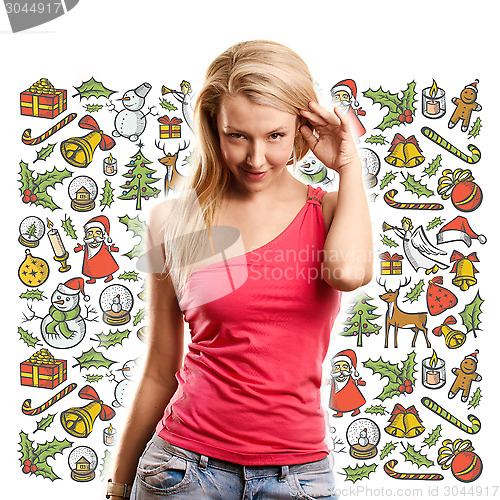 Image of Woman Looking For Christmas Gifts