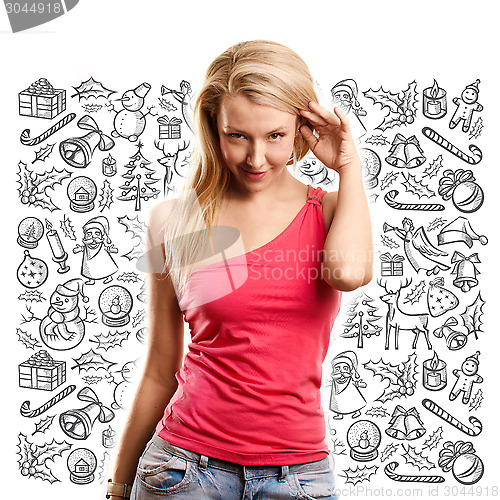 Image of Woman Looking For Christmas Gifts