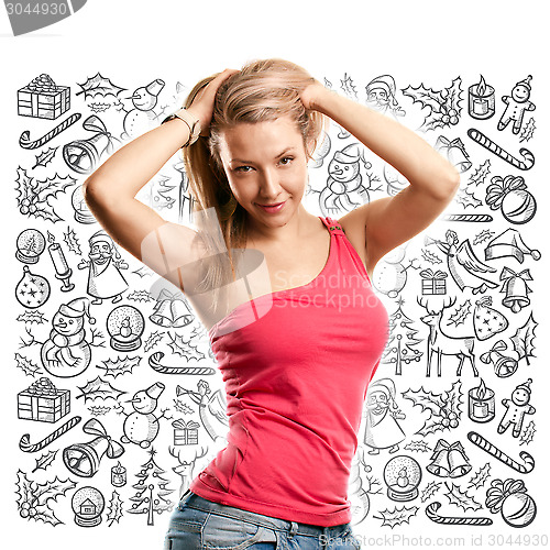 Image of Woman Looking For Christmas Gifts