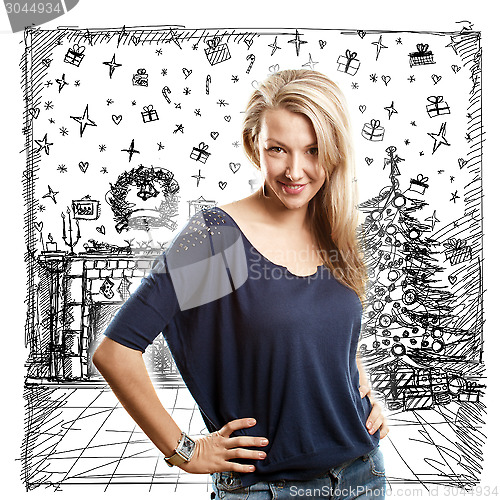 Image of Woman Looking For Christmas Gifts