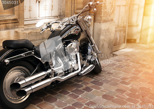 Image of Photo of Harley Davidson on the street