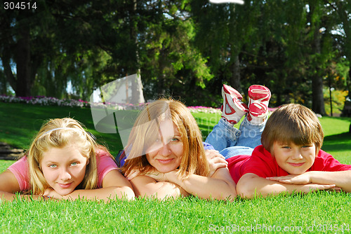 Image of Family relaxing