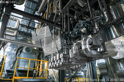 Image of Industrial pipes in a thermal power plant