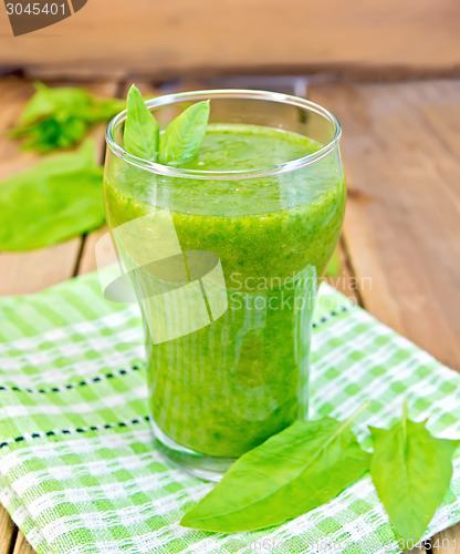 Image of Cocktail with spinach on napkin