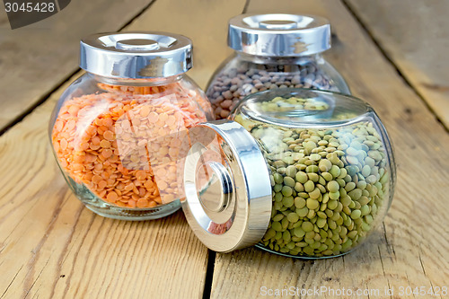 Image of Lentils are different in three banks on board