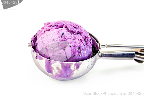 Image of Ice cream blueberry in spoon