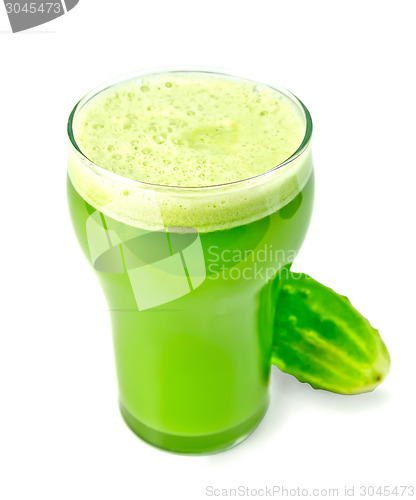 Image of Juice cucumber in glass with whole cucumber