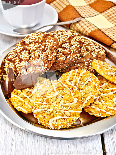 Image of Cookies chocolate and shortcake on tray