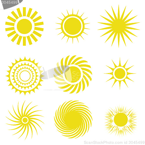 Image of sun icons set