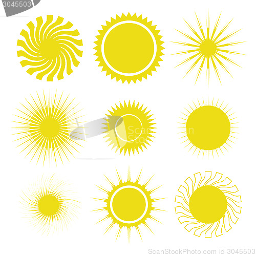 Image of sun icons set