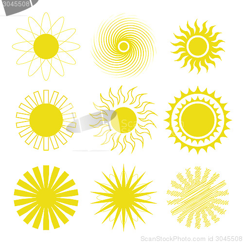 Image of sun icons set